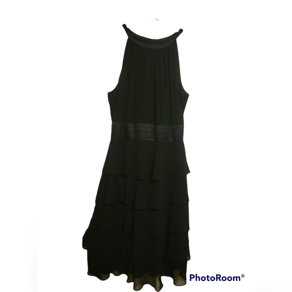 Black Dress with Layered Skirt - Size 12